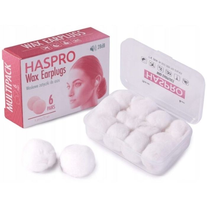 Haspro woskowe zatyczki do uszu WAX Earplugs 6 par main product photo