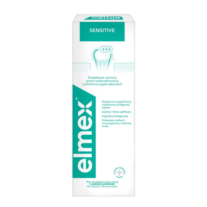 elmex Sensitive płyn do płukania jamy ustnej na nadwrażliwość bez alkoholu 400 ml main product photo