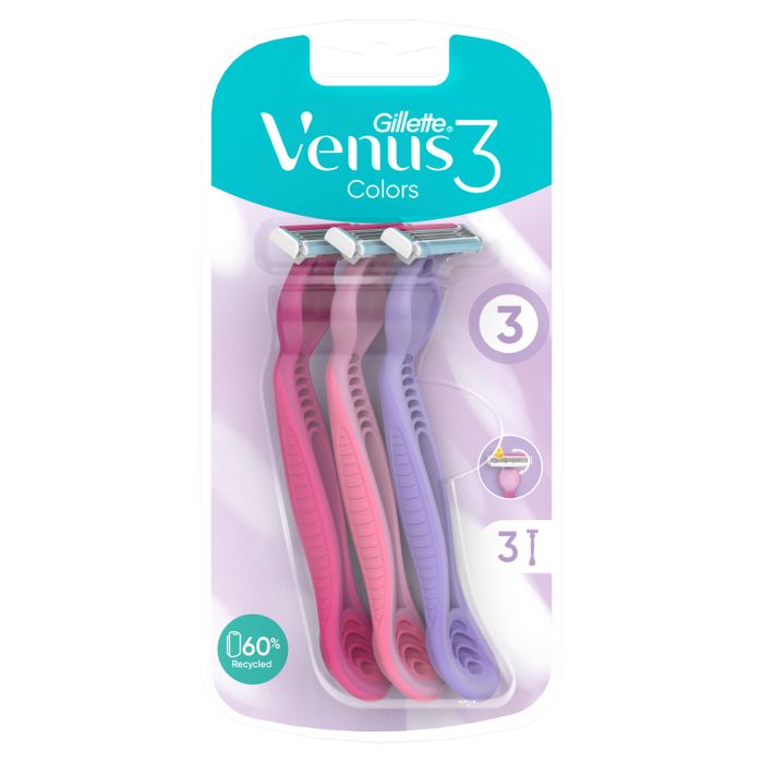 Gillette Venus 3 Colors Maszynki jednorazowe, liczba sztuk w opakowaniu: 3 main product photo
