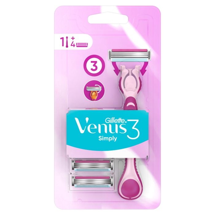 Gillette Simply Venus 3 Rączka maszynki do golenia + 4 ostrza main product photo