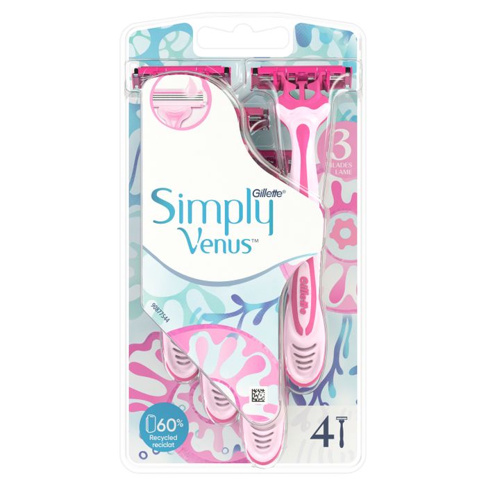 Gillette Venus Simply 3 Maszynki jednorazowe, liczba sztuk w opakowaniu: 4 main product photo