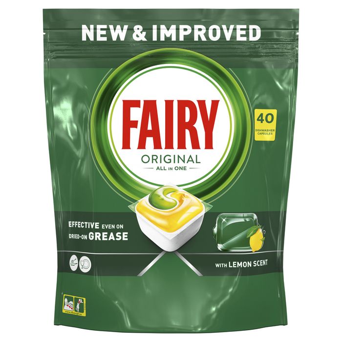Fairy Original Cytryna Tabletki do zmywarki All In One, 40 kapsułek main product photo
