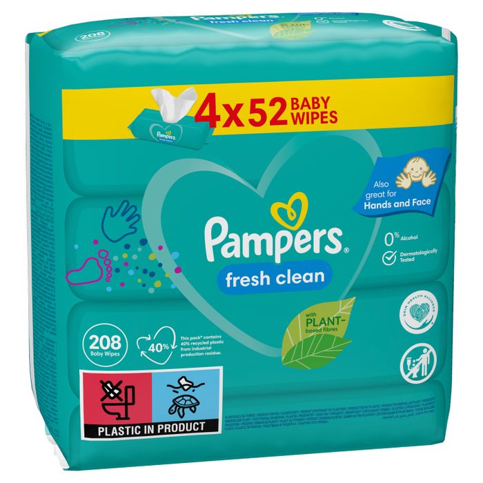 Pampers Fresh Clean Chusteczki 4 opakowania = 208 chusteczek main product photo