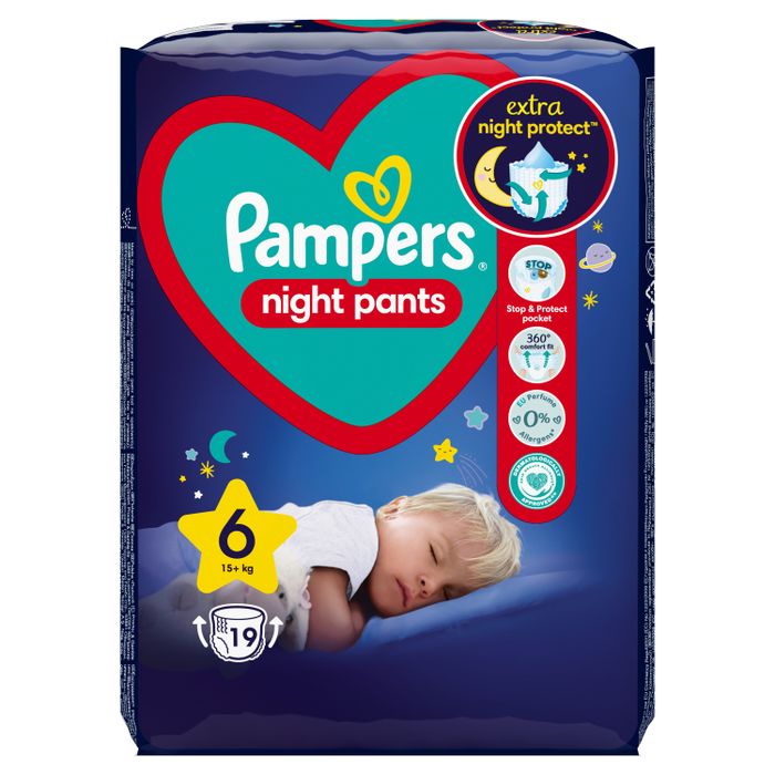 Pampers Night Pants Pieluchomajtki, rozmiar 6, 19 sztuk, 15kg+ main product photo