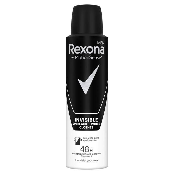 Rexona Men Invisible Black + White Antyperspirant w aerozolu 150 ml main product photo