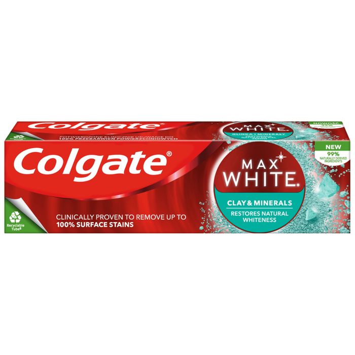 Colgate Max White Clay & Minerals wybielająca pasta do zębów z glinką i minarałami 75ml main product photo