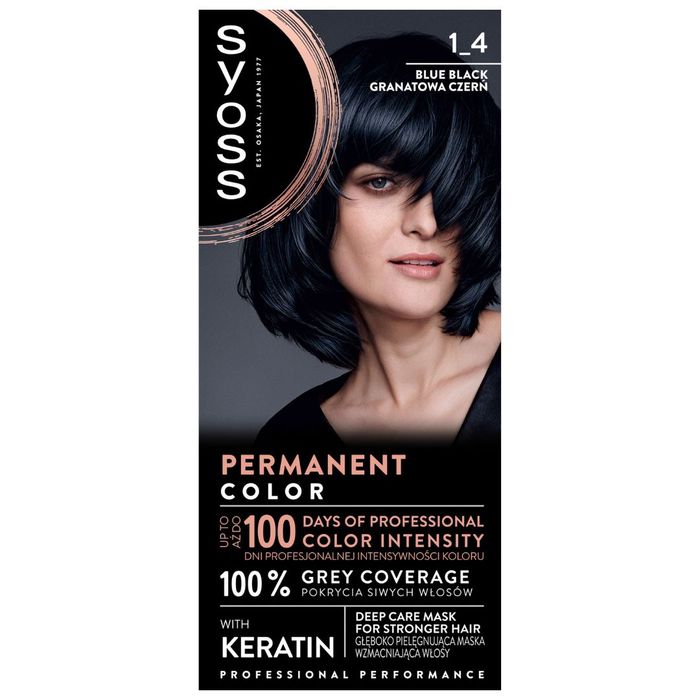 Syoss Permanent Coloration farba do włosów trwale koloryzująca 1-4 granatowa czerń main product photo