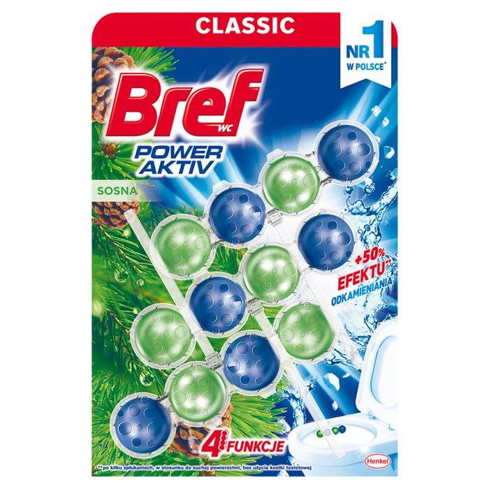 Bref WC Power Aktiv Zawieszka myjąco-zapachowa do muszli sosna 3 x 50 g main product photo