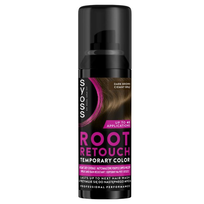 Syoss Root Retouch Zmywalny spray maskujący odrosty ciemny brąz 120 ml main product photo