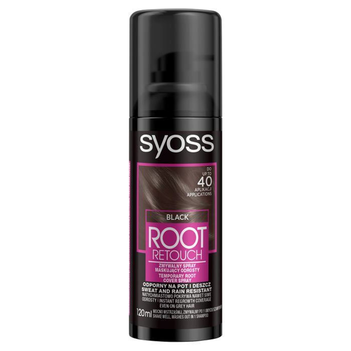 Syoss Root Retouch Zmywalny spray maskujący odrosty czerń 120 ml main product photo