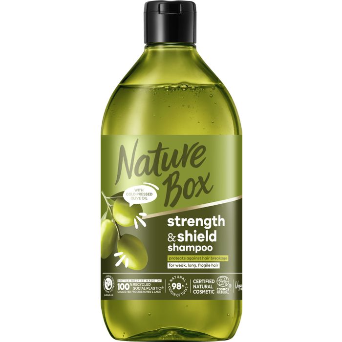 Nature Box Olive Oil Wzmacniający szampon do włosów długich i delikatnych z olejem z oliwki 385 ml main product photo