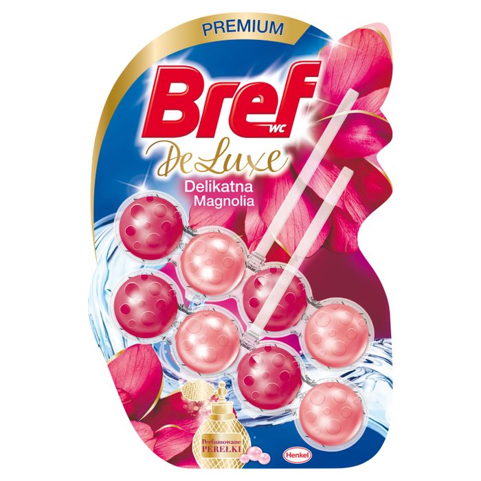Bref WC DeLuxe Zawieszka myjąco-zapachowa do muszli delikatna magnolia 2 x 50 g main product photo