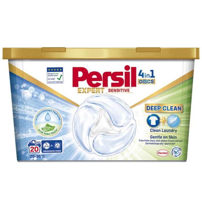Persil kapsułki do prania tkanin białych 4w1 Expert Sensitive Aloe Vera 20 sztuk main product photo