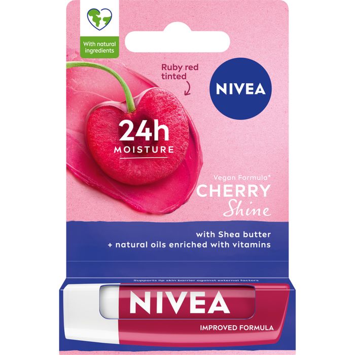 Nivea Cherry Shine 24H nawilżająca pomadka 4,8 g main product photo