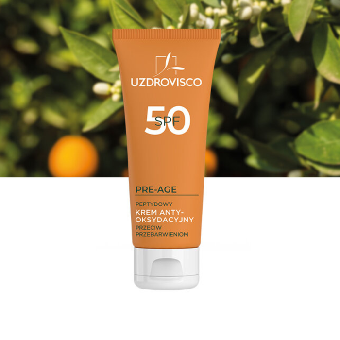 UZDROVISCO Pre-Age peptydowy krem rozjaśniający antyoksydacyjny SPF 50 50ml main product photo
