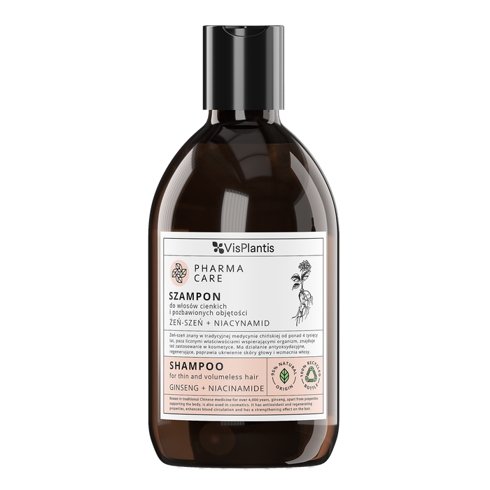PHARMA CARE szampon do włosów cienkich i pozbawionych objętości, żeń-szeń + niacynamid 500ML main product photo
