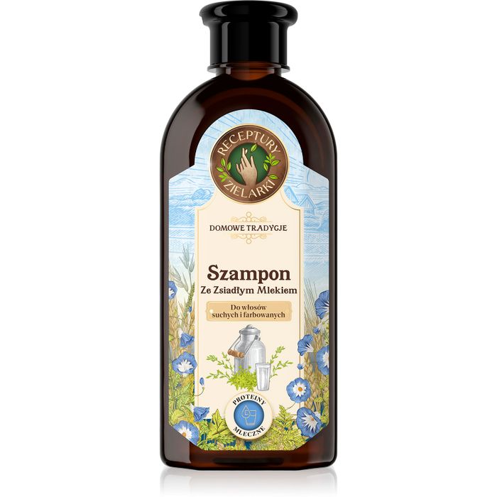 Receptury Zielarki Domowe Tradycje Szampon ze zsiadłym mlekiem do włosów suchych i farbowanych main product photo