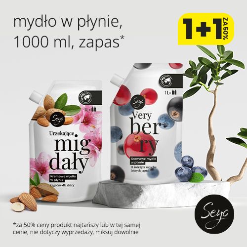1+1 za 50% Mydło w płynie 1000 ml zapas Seyo 
