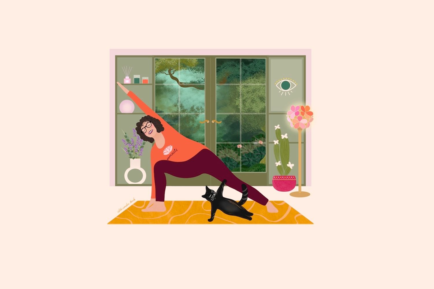 Instruktorka jogi na ilustracji do podcastu Stawiam na naturę